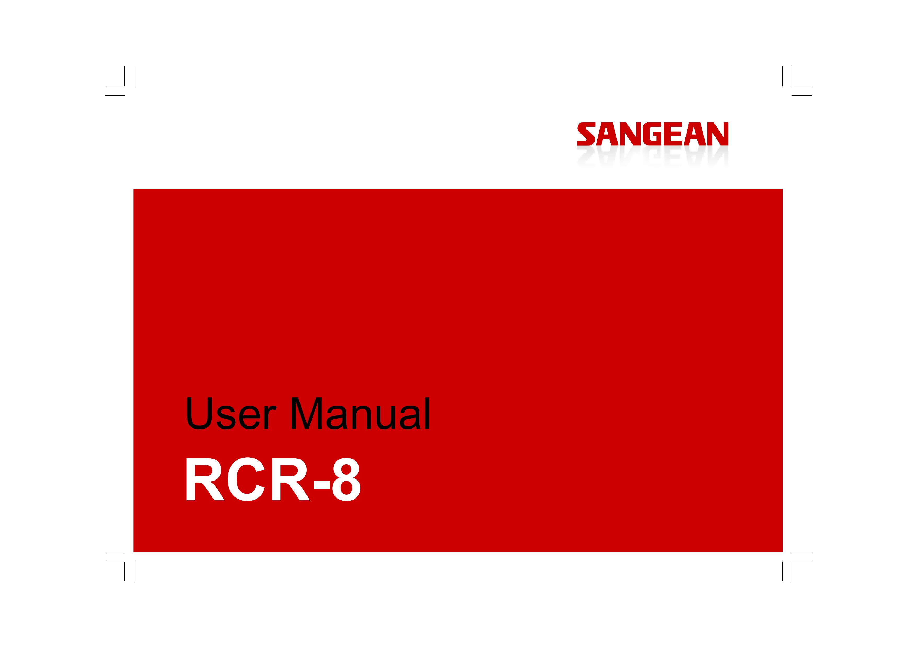 Sangean Electronics RCR-8 Clock Radio User Manual