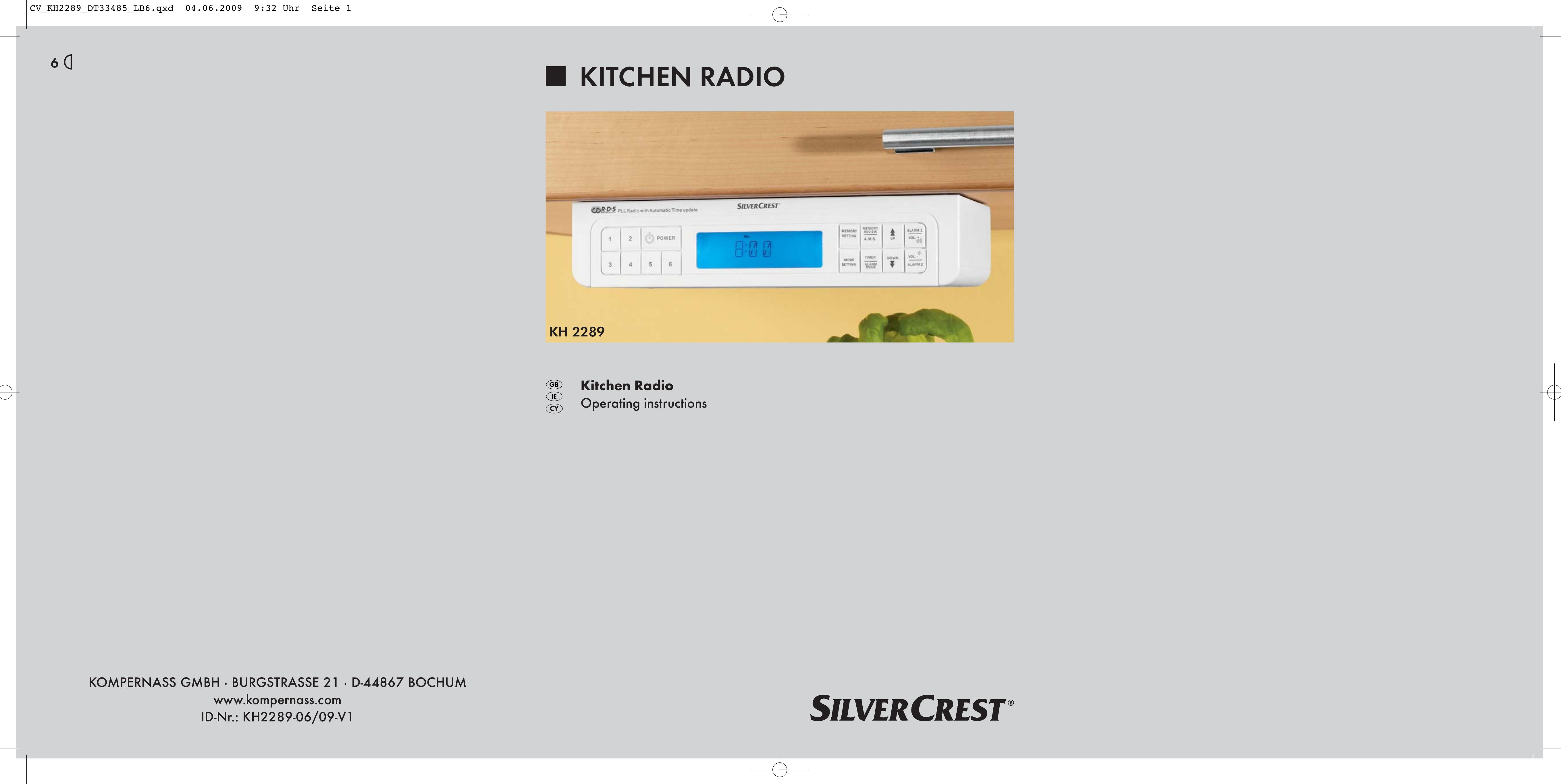 Silvercrest KH 2289 Clock Radio User Manual