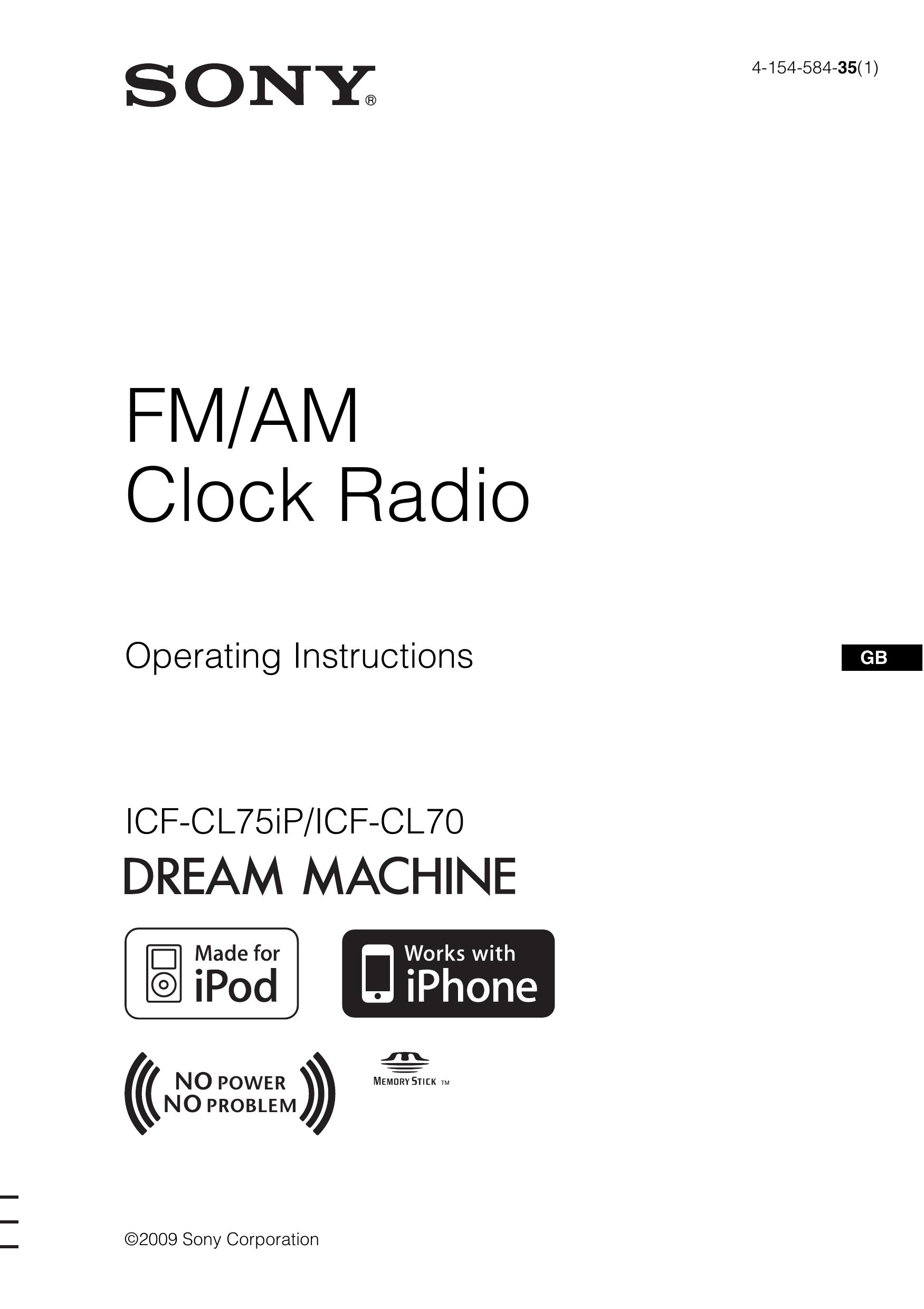 Sony 4-154-584-35(1) Clock Radio User Manual