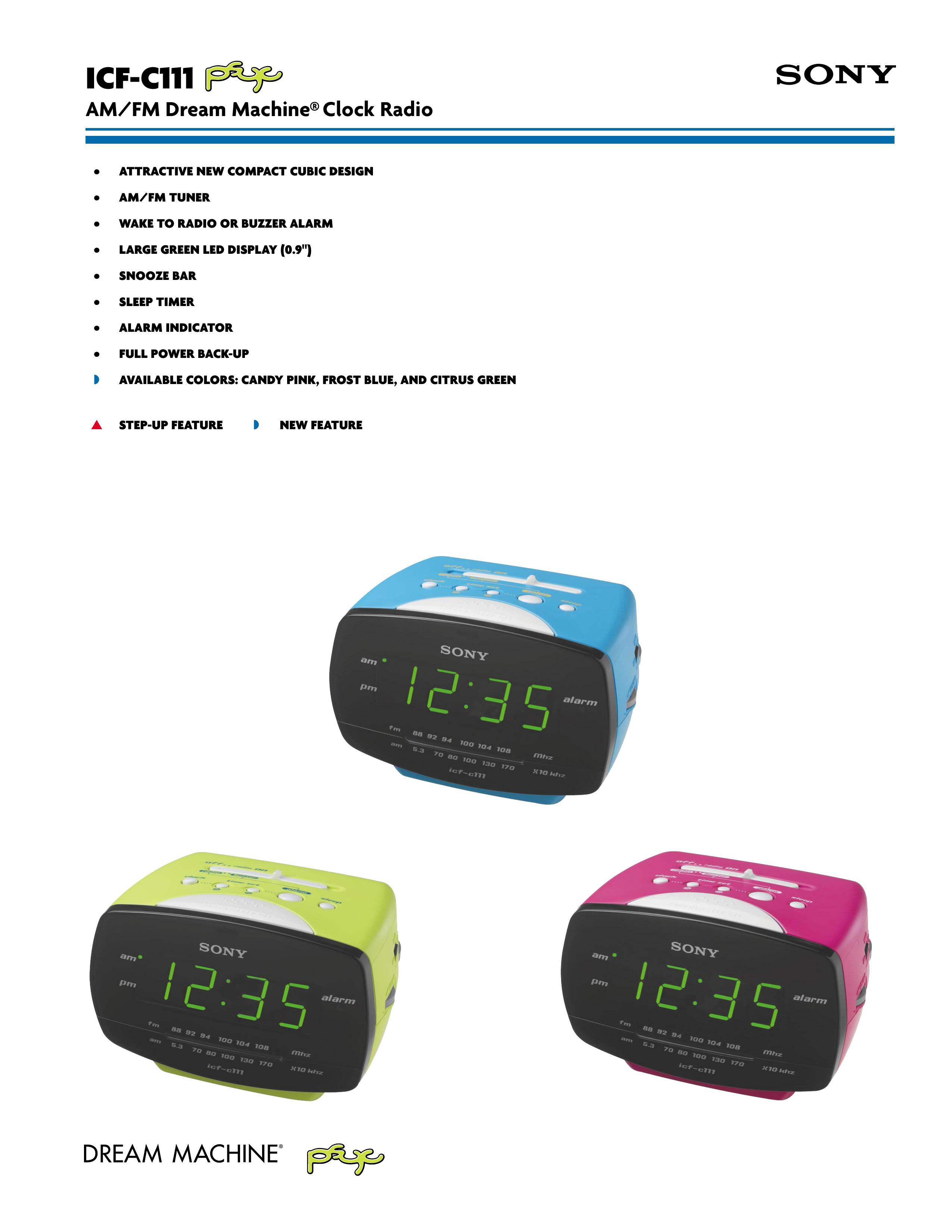 Sony ICF-C111 Clock Radio User Manual