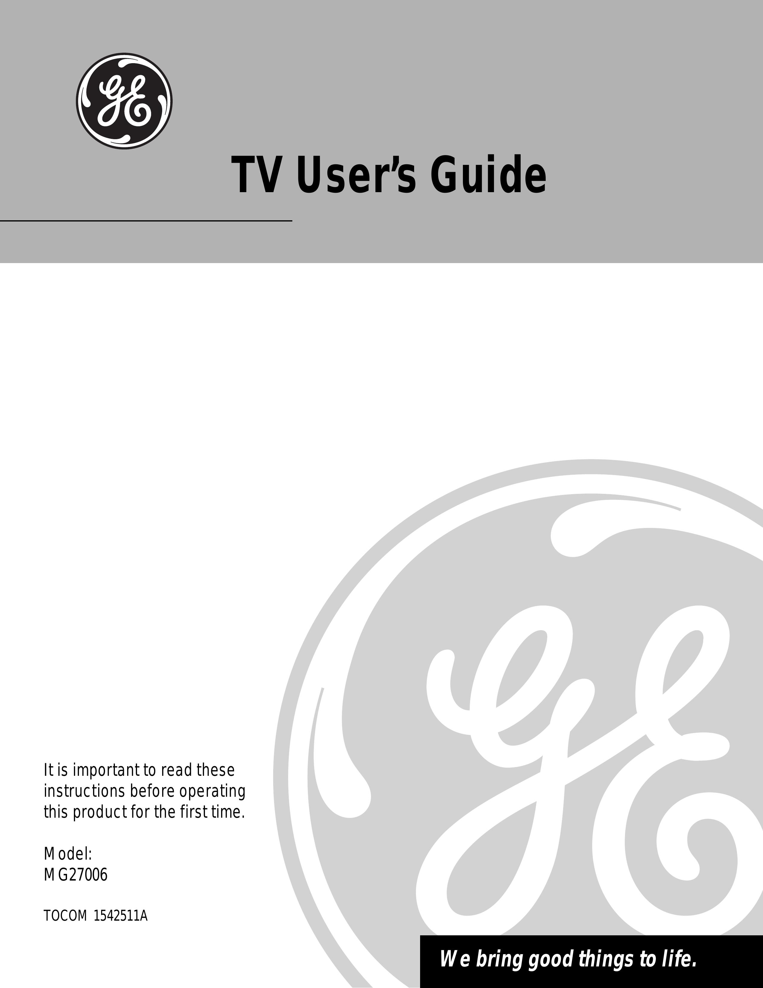 GE MG27006 Handheld TV User Manual