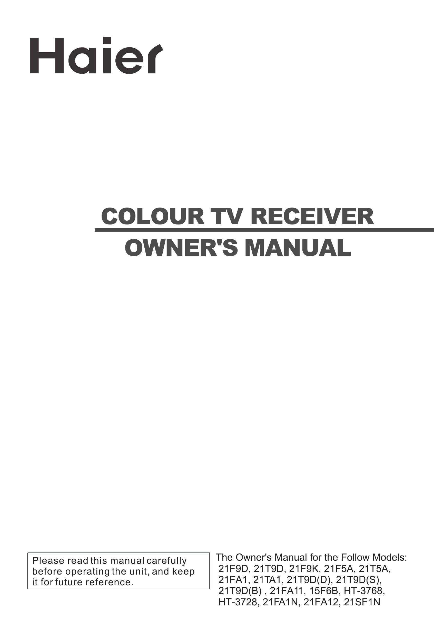 Haier 21FA12 Handheld TV User Manual
