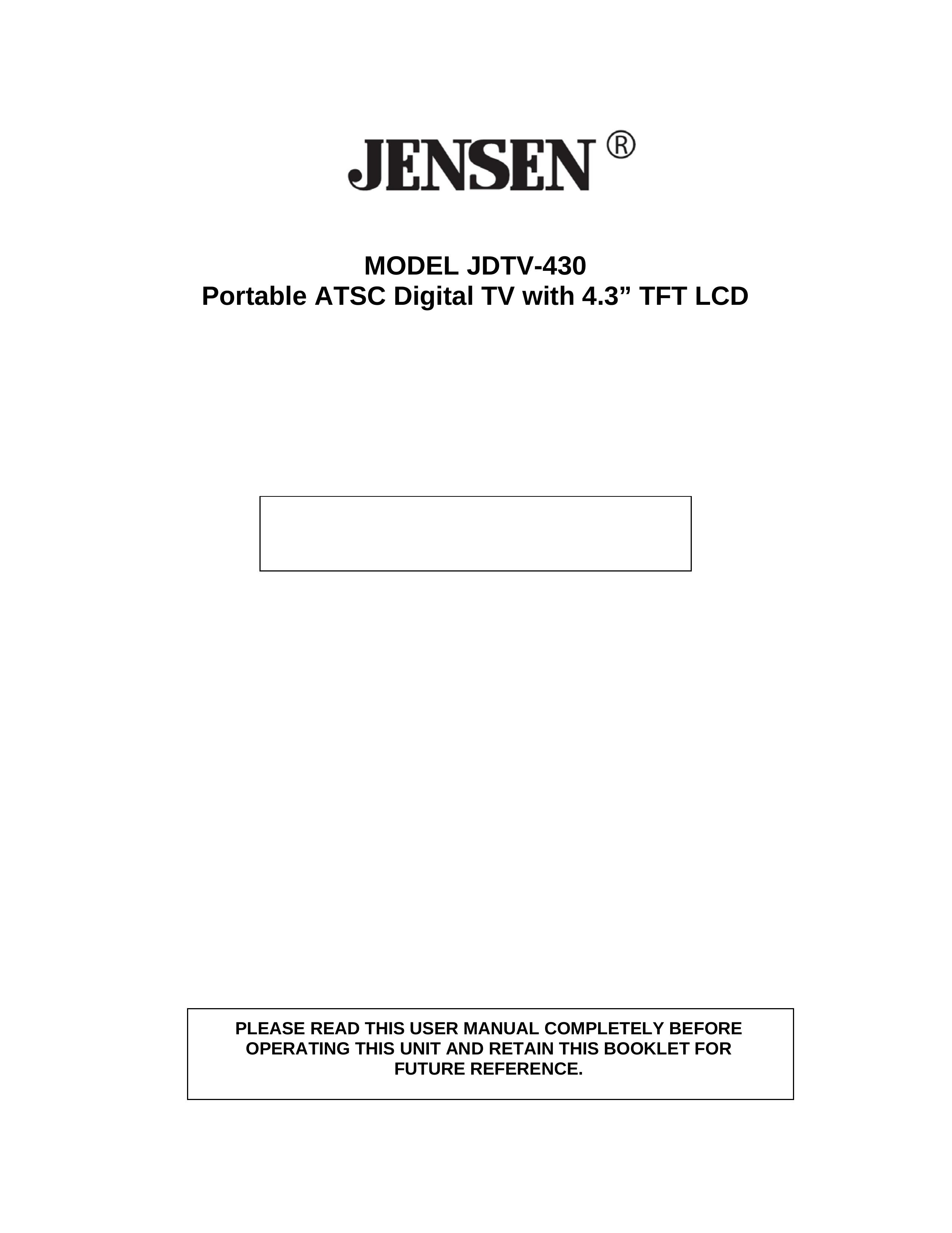 Jensen JDTV-430 Handheld TV User Manual