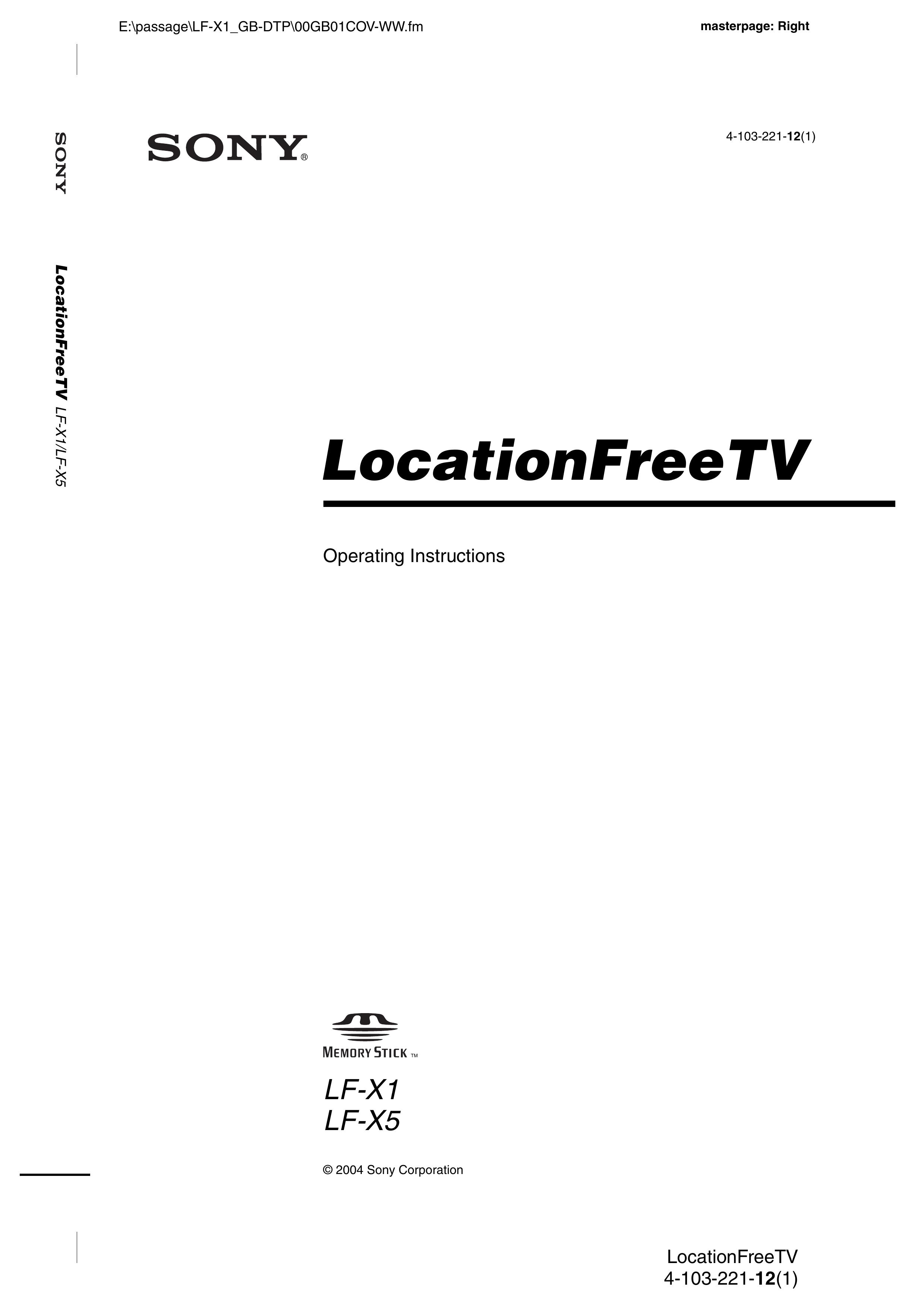 Sony LF-X1, LF-X5 Handheld TV User Manual