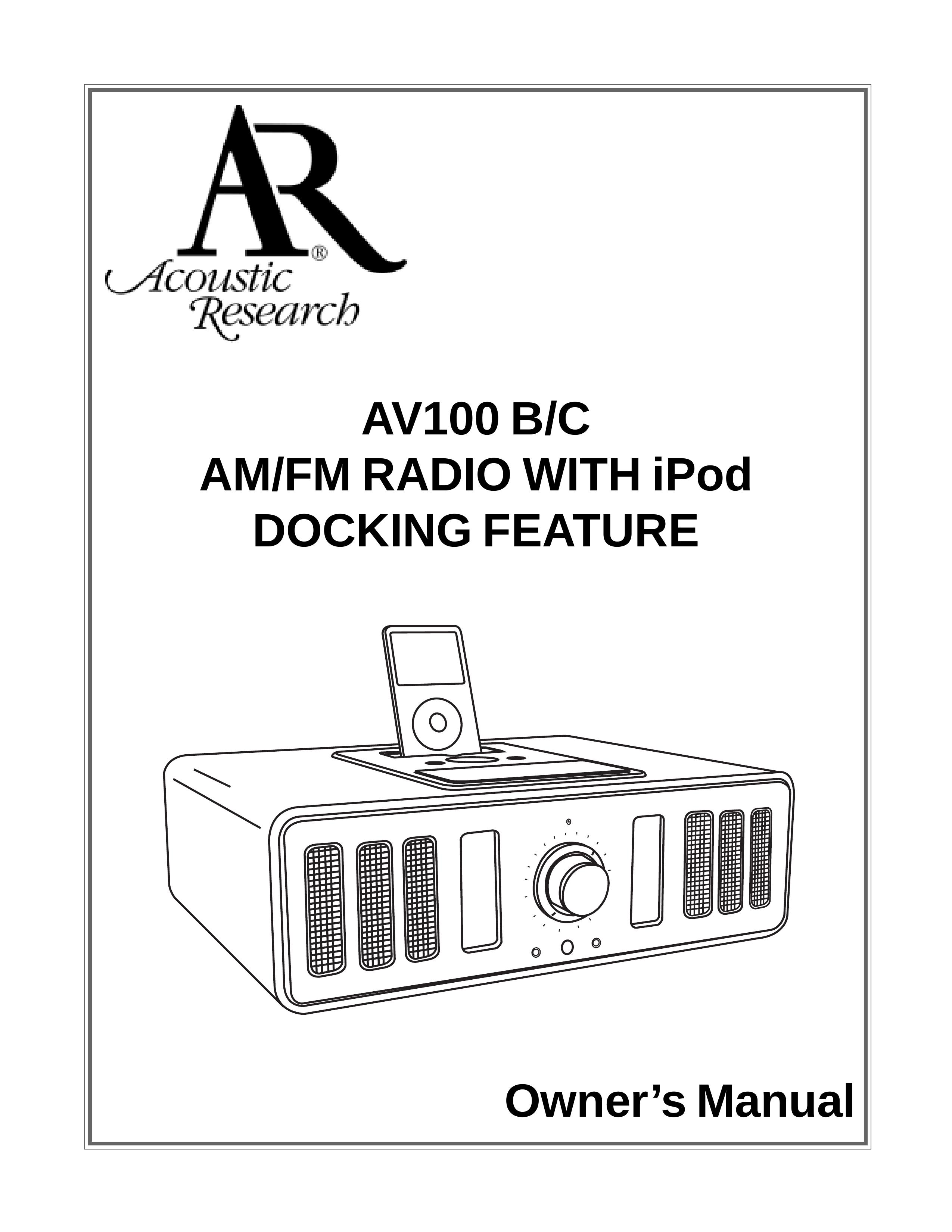 Acoustic Research AV100 B MP3 Docking Station User Manual