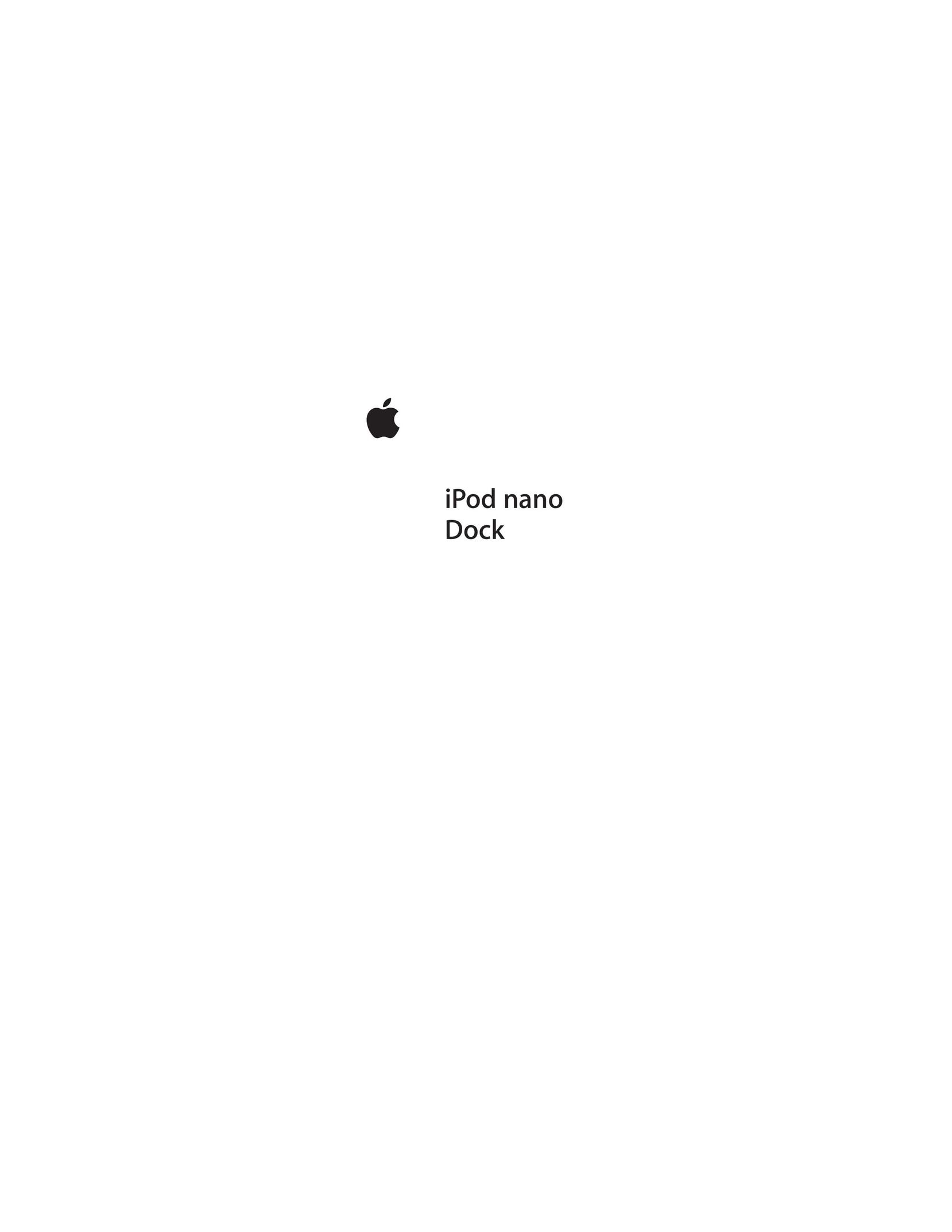 Apple iPod Nano Dock MP3 Docking Station User Manual