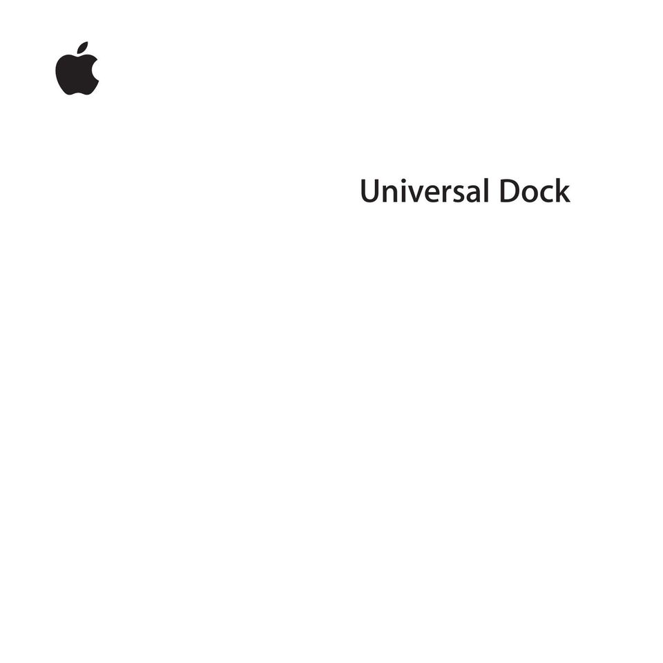 Apple Universal Dock MP3 Docking Station User Manual