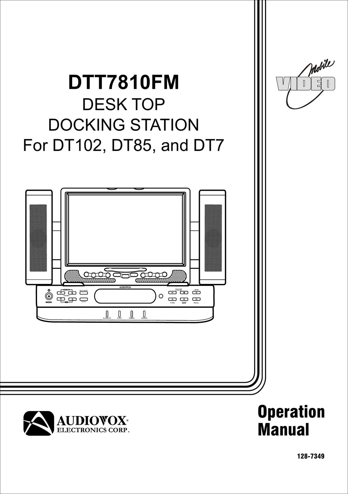 Audiovox DTT7810FM MP3 Docking Station User Manual