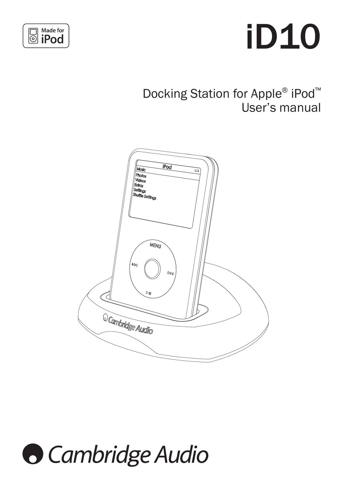 Cambridge Audio ID10 MP3 Docking Station User Manual