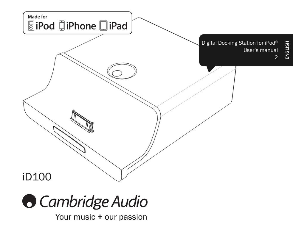 Cambridge Audio ID100 MP3 Docking Station User Manual
