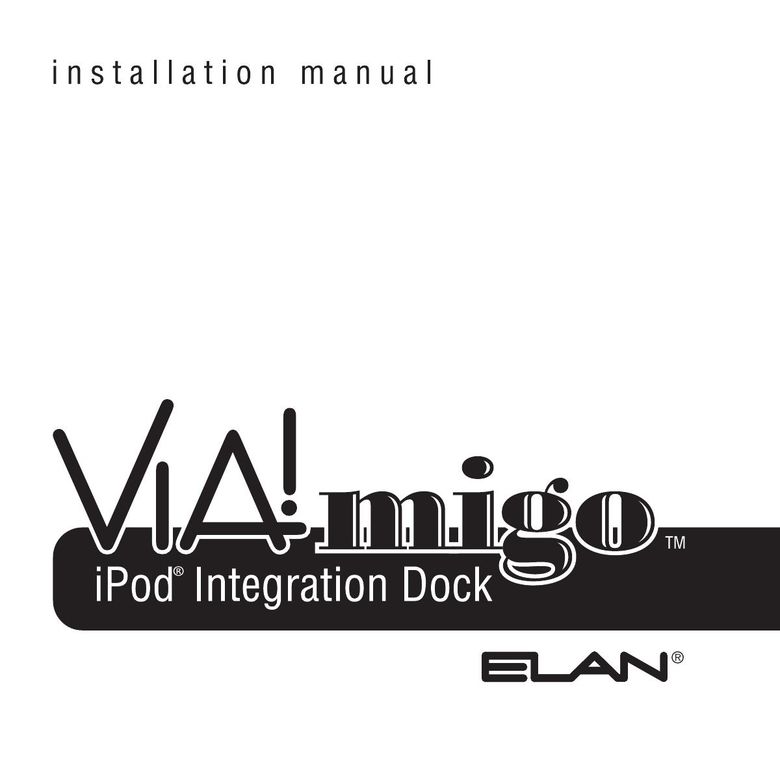 ELAN Home Systems VIA!migo MP3 Docking Station User Manual