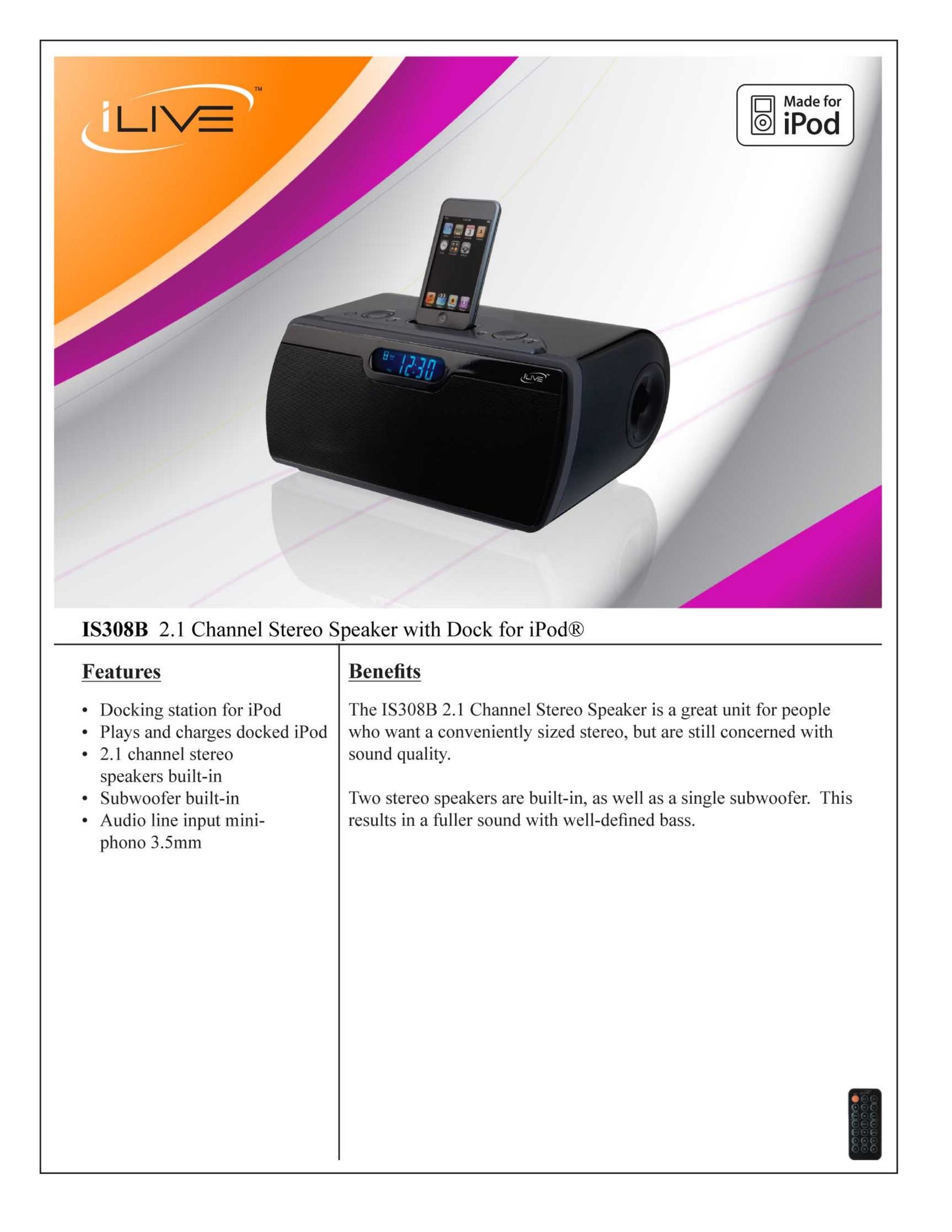 iLive IS308B MP3 Docking Station User Manual