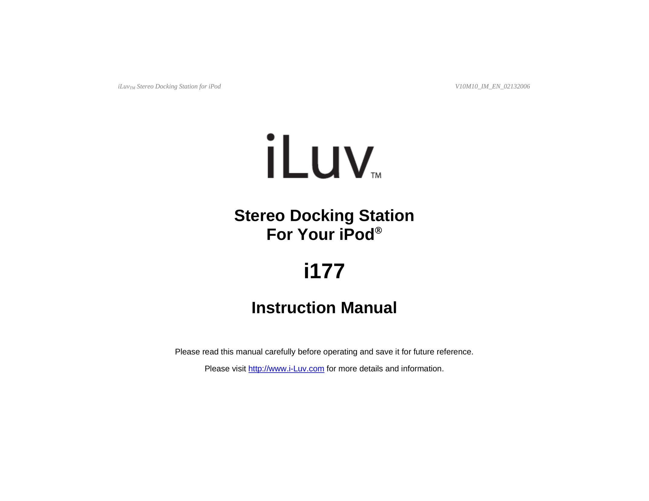 Iluv i177 MP3 Docking Station User Manual