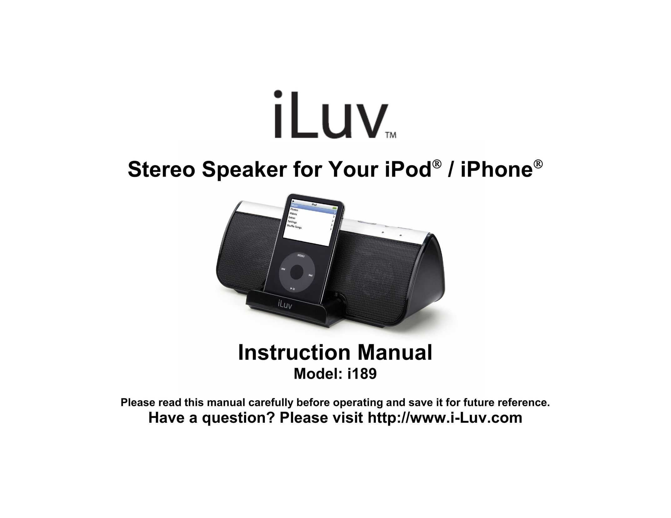 Iluv I189 MP3 Docking Station User Manual