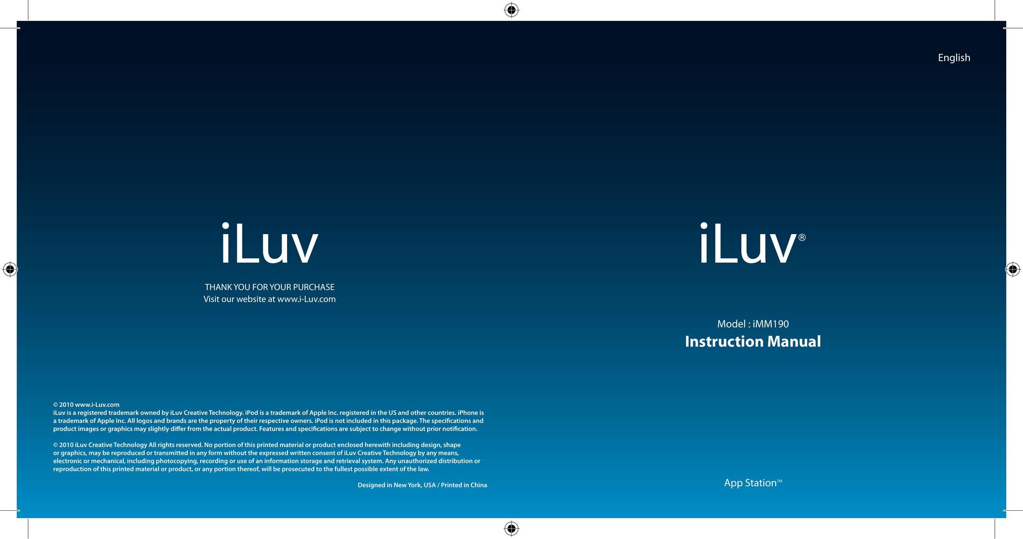 Iluv IMM190 MP3 Docking Station User Manual