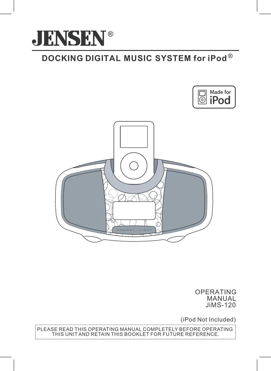 Jensen JiMS-120 MP3 Docking Station User Manual