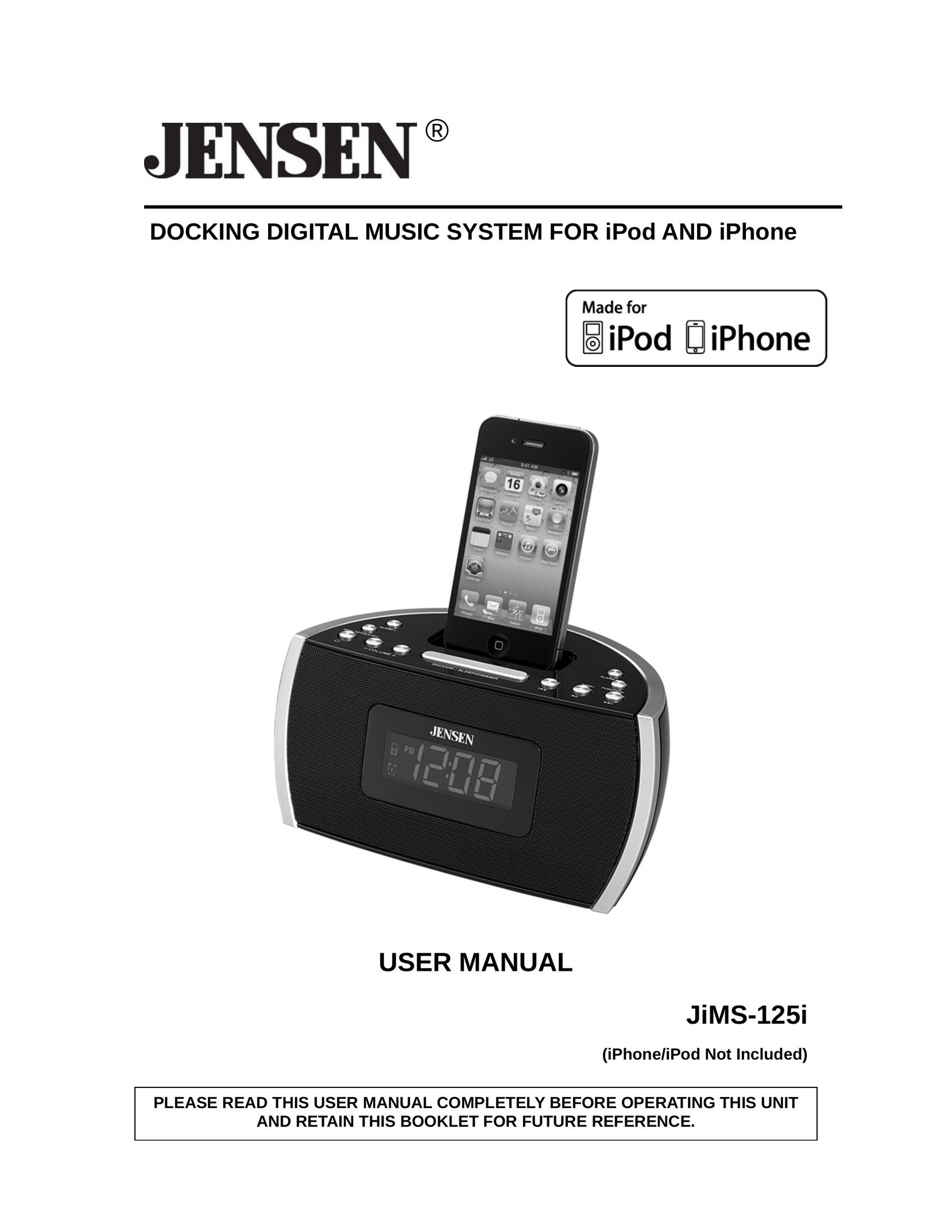 Jensen JIMS-125I MP3 Docking Station User Manual