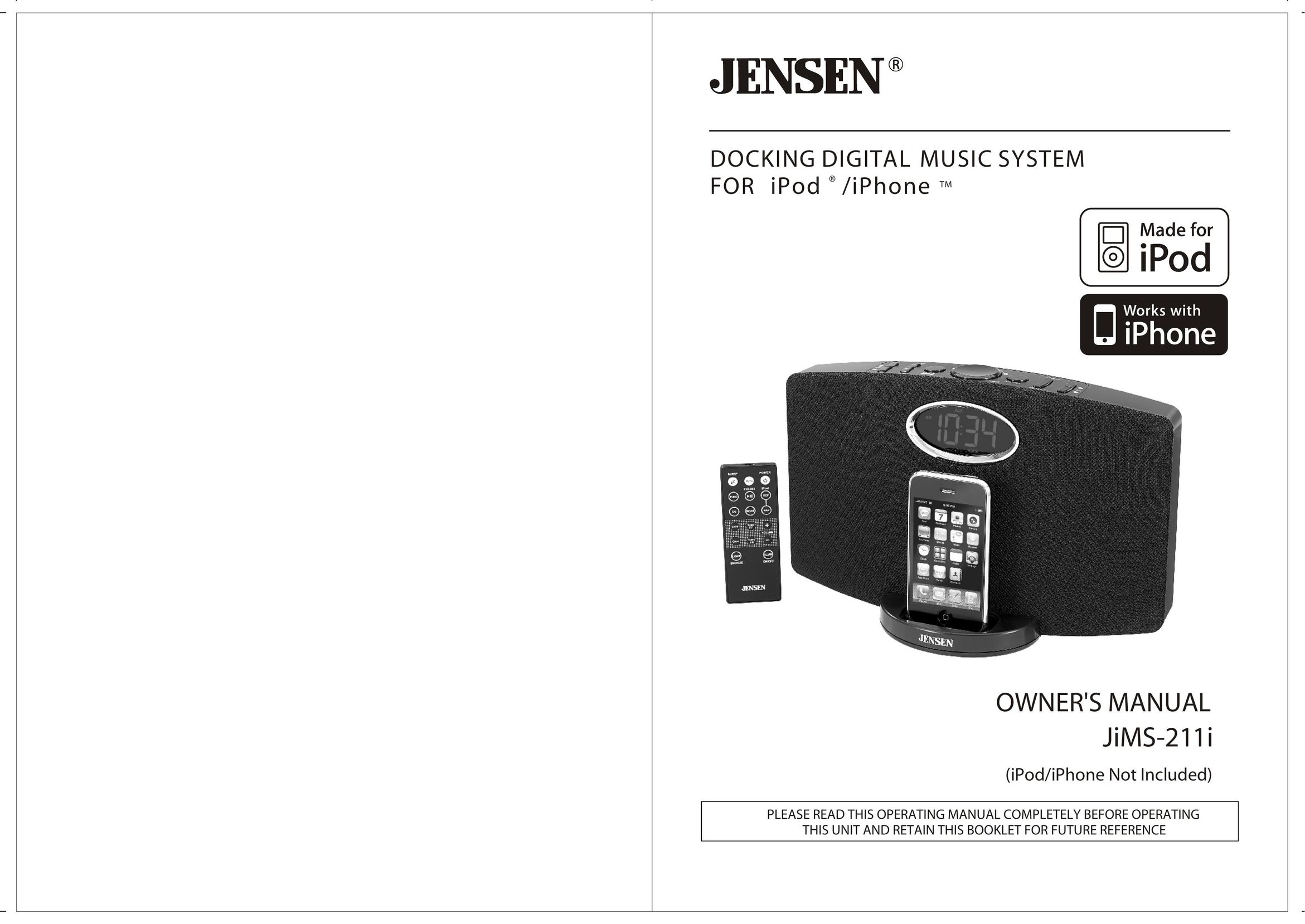 Jensen JiMS-211i MP3 Docking Station User Manual