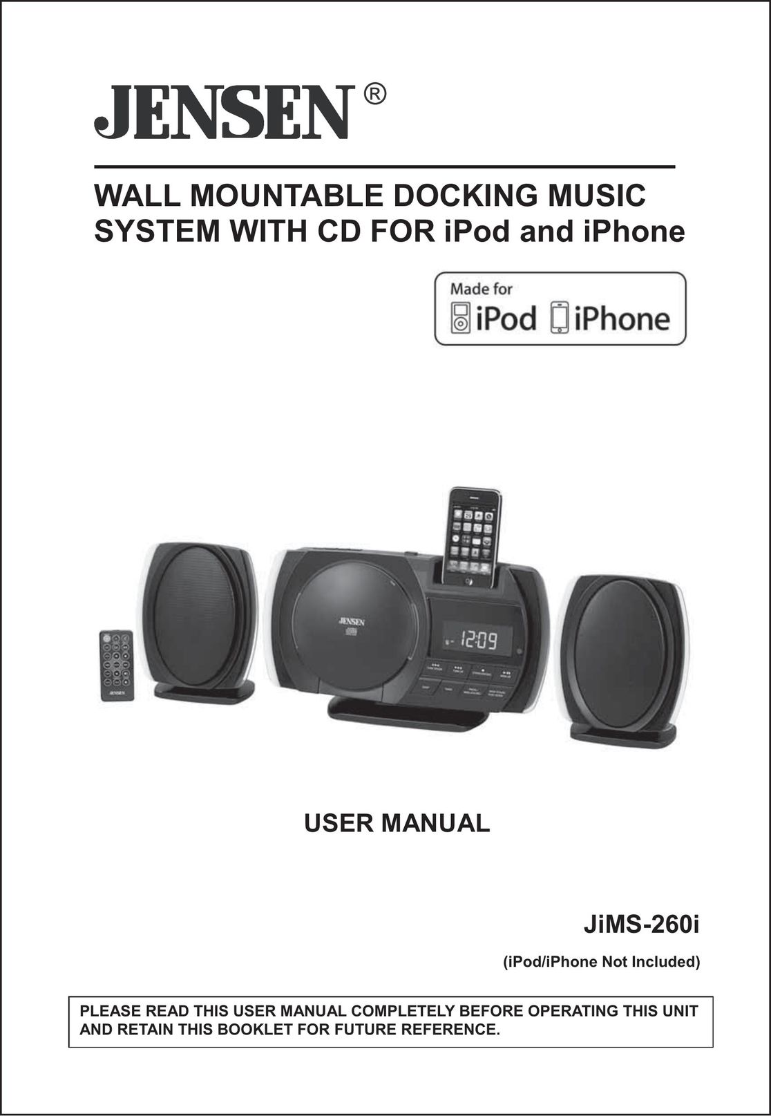 Jensen JIMS-260I MP3 Docking Station User Manual