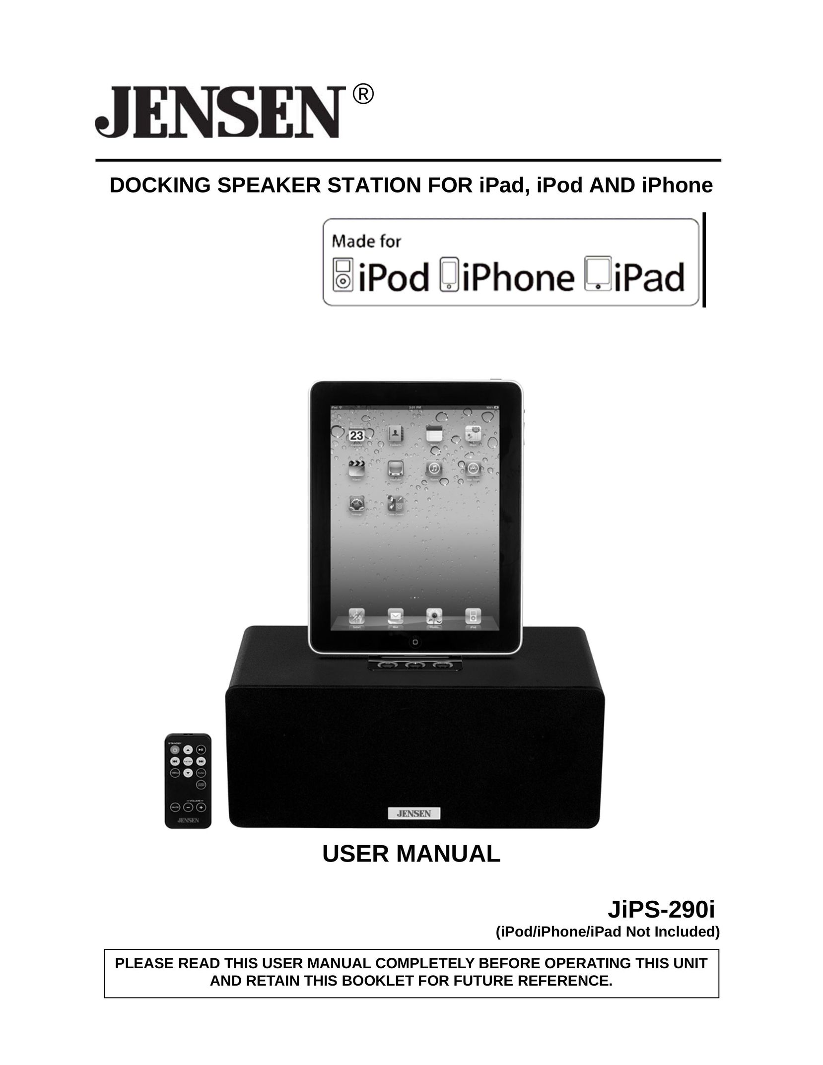Jensen JIPS-290I MP3 Docking Station User Manual
