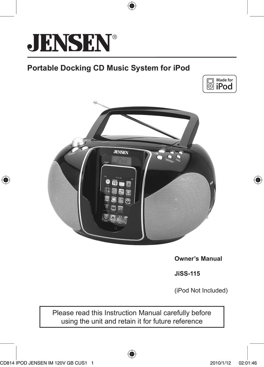Jensen JiSS-115 MP3 Docking Station User Manual