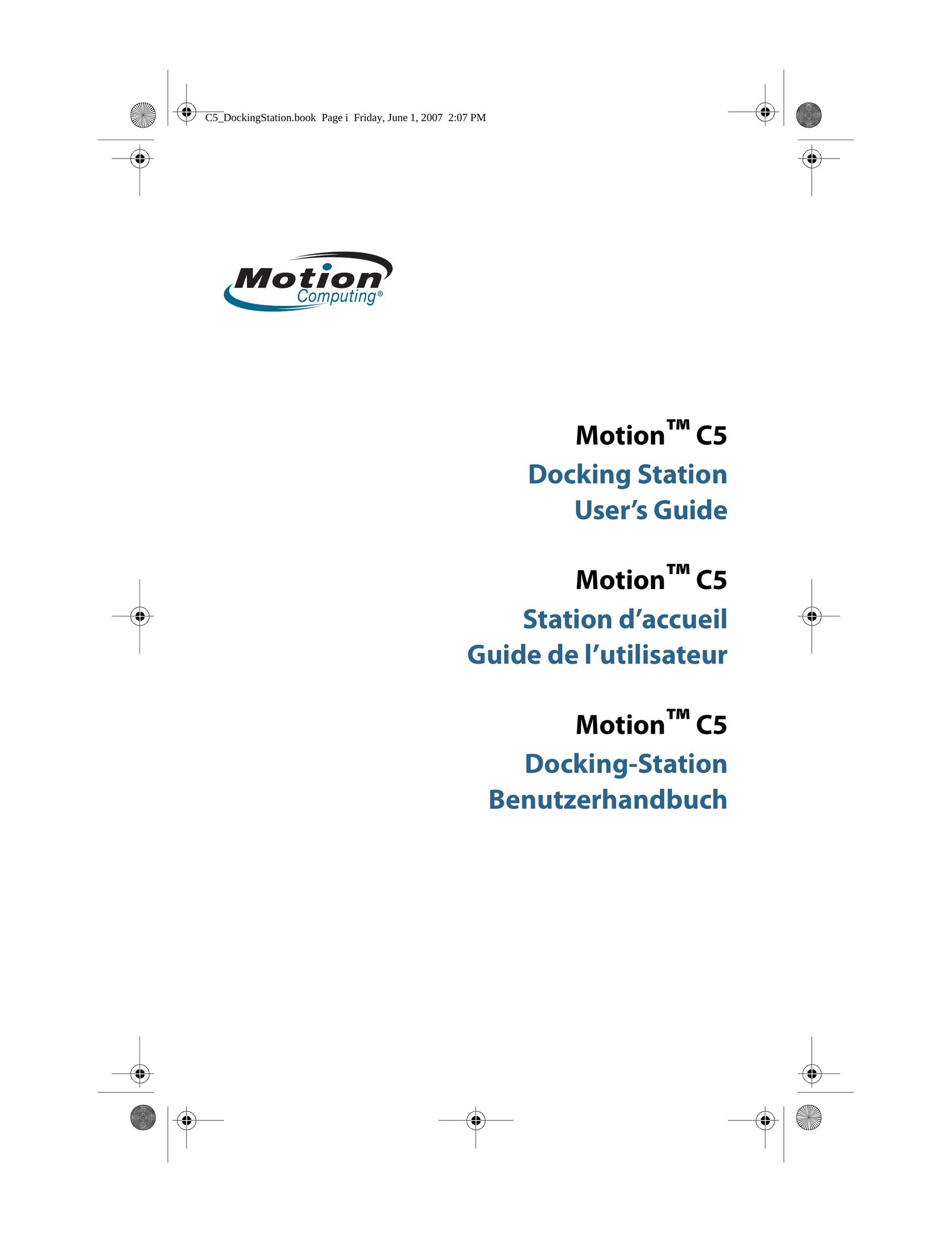 Motion Computing MotionTM C5 MP3 Docking Station User Manual