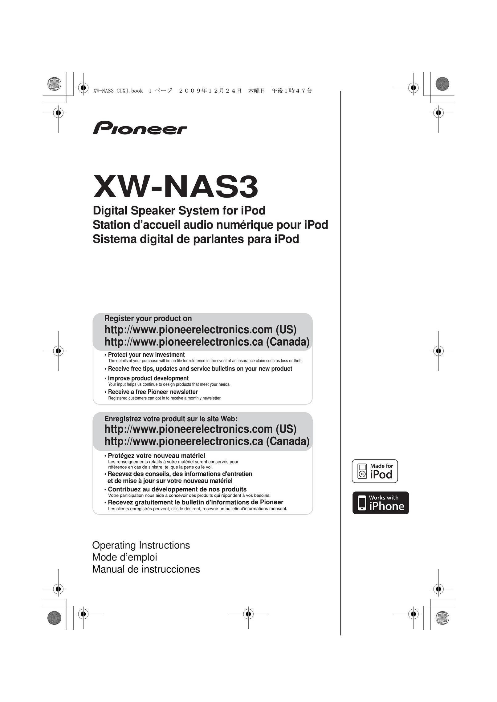 Pioneer XW-NAS3 MP3 Docking Station User Manual