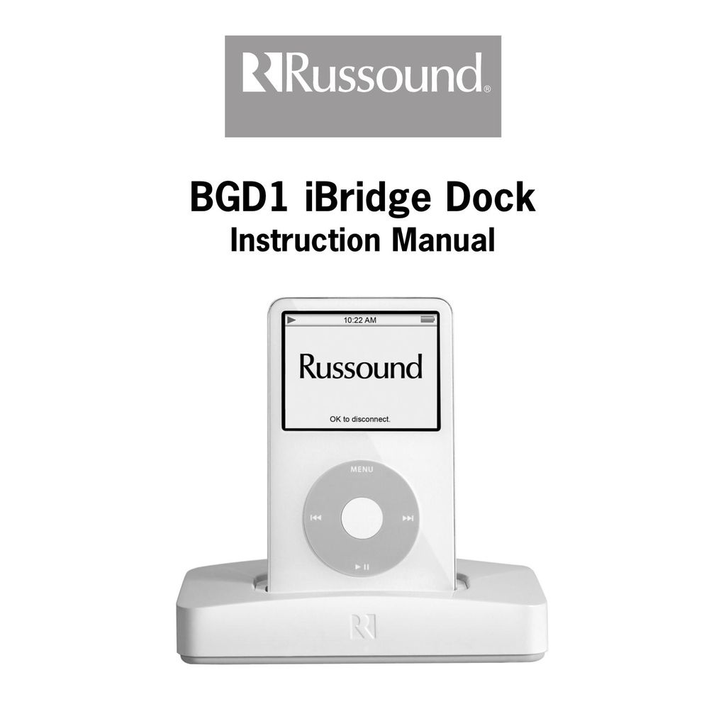 Russound BGD1 MP3 Docking Station User Manual