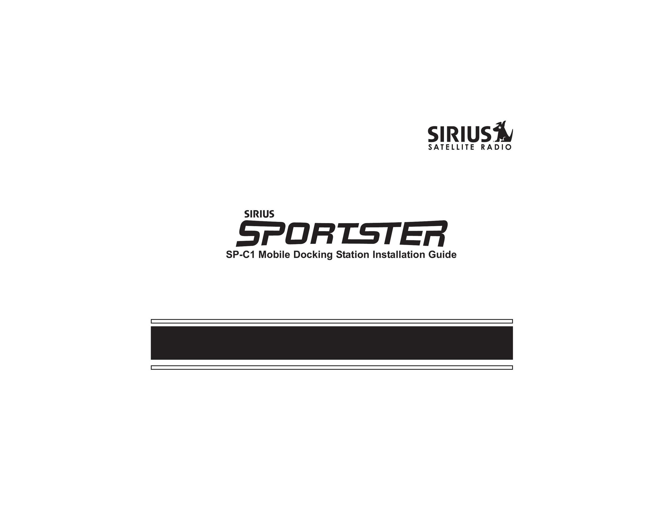 Sirius Satellite Radio SP-C1 MP3 Docking Station User Manual
