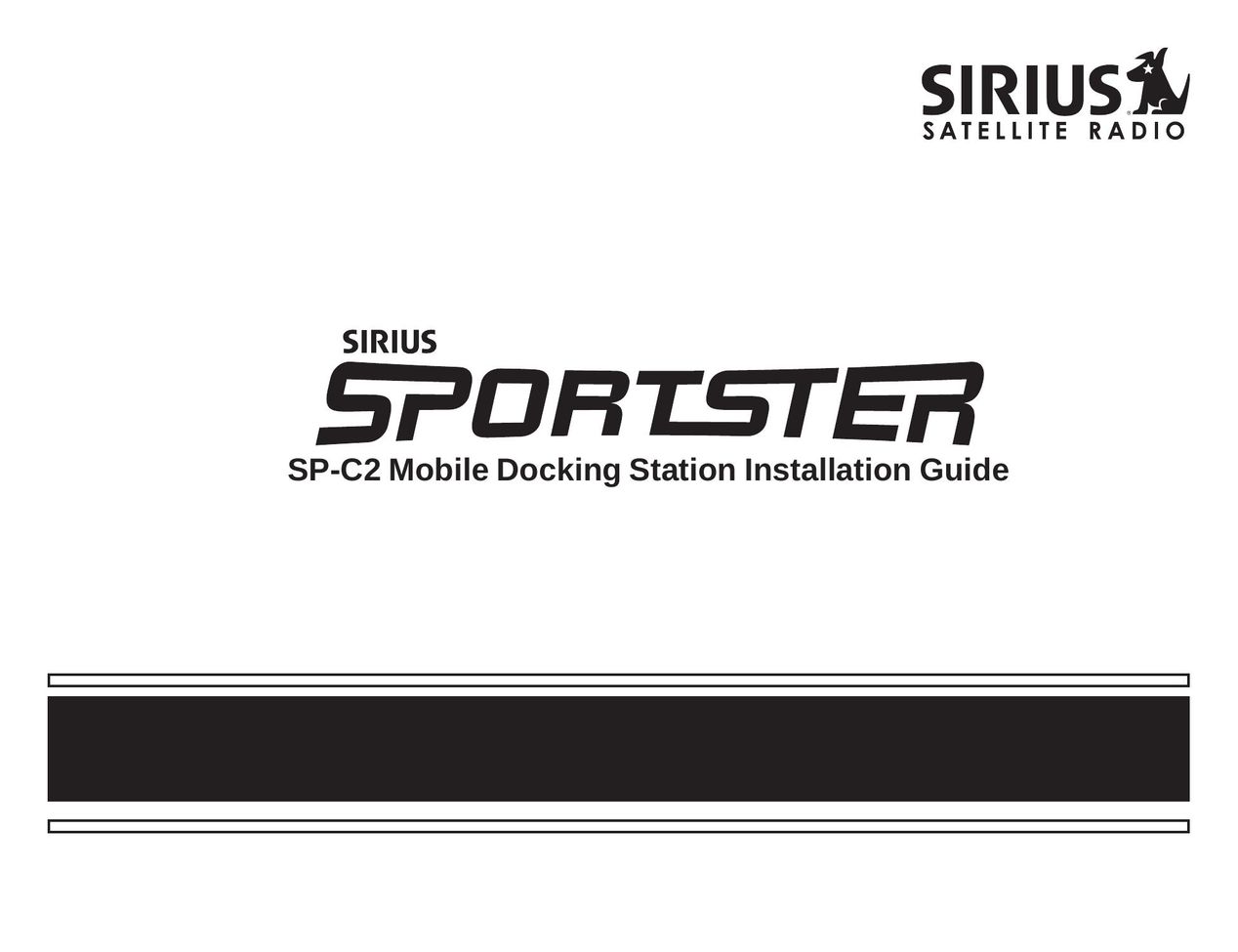 Sirius Satellite Radio SP-C2 MP3 Docking Station User Manual