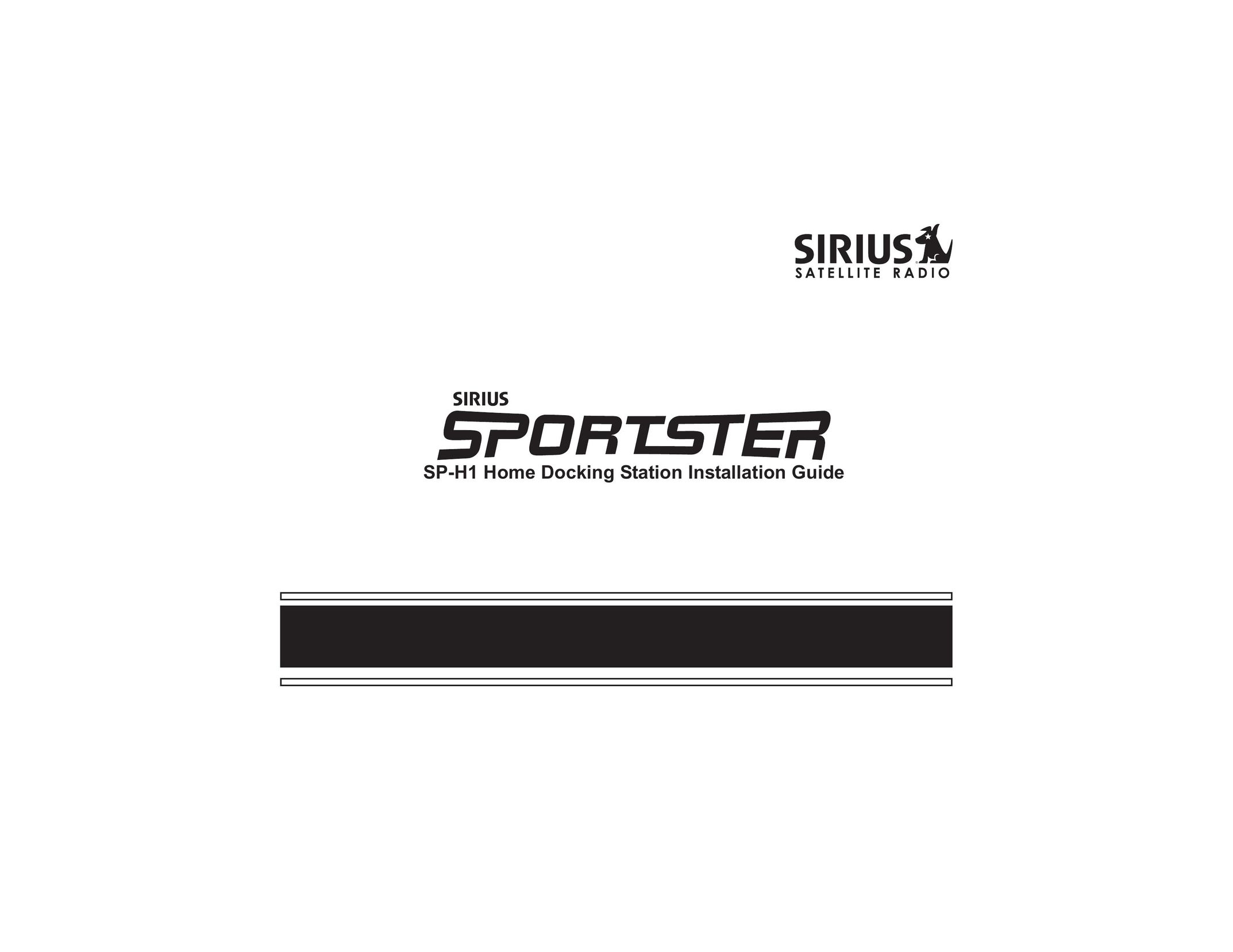 Sirius Satellite Radio SP-H1 MP3 Docking Station User Manual