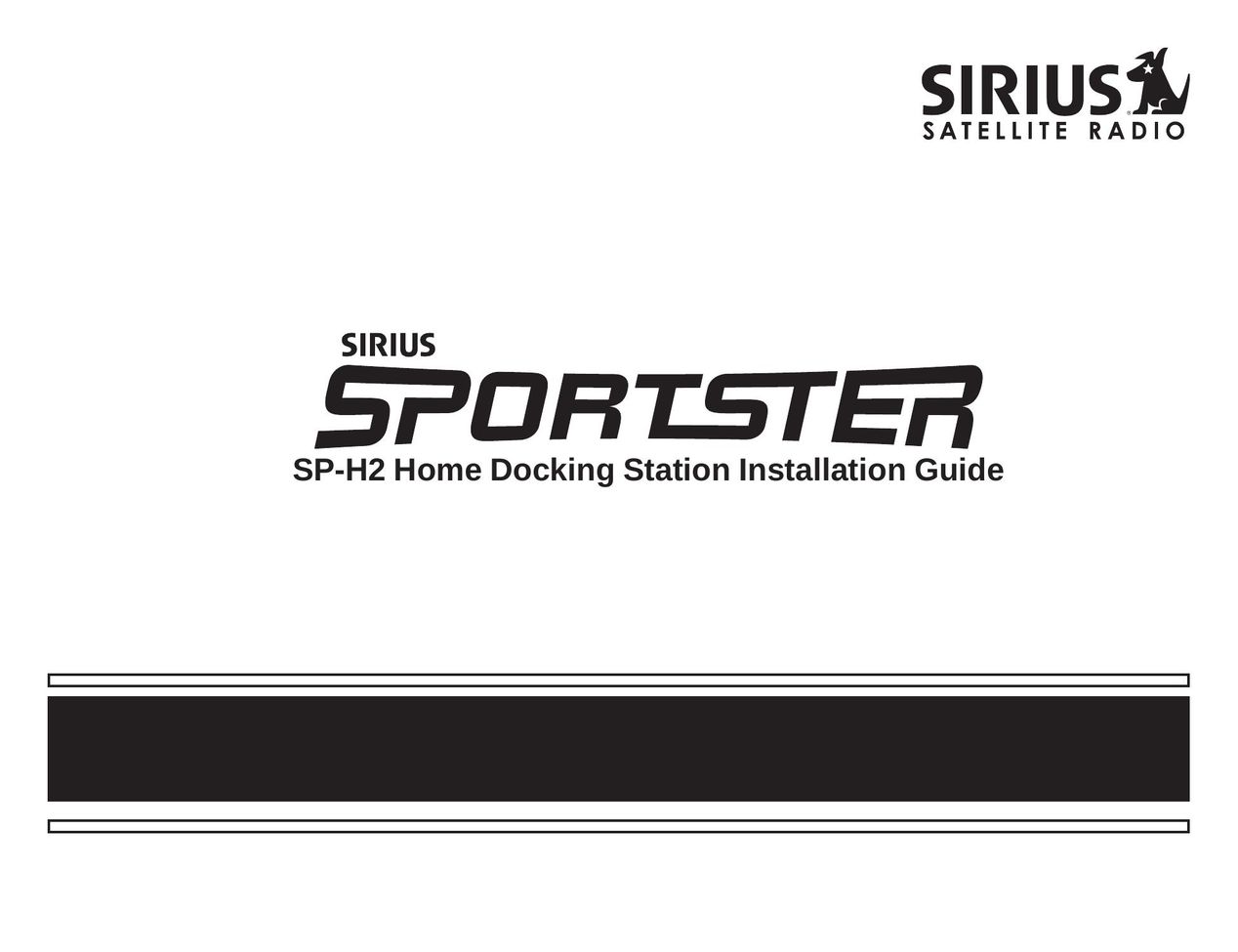 Sirius Satellite Radio SP-H2 MP3 Docking Station User Manual
