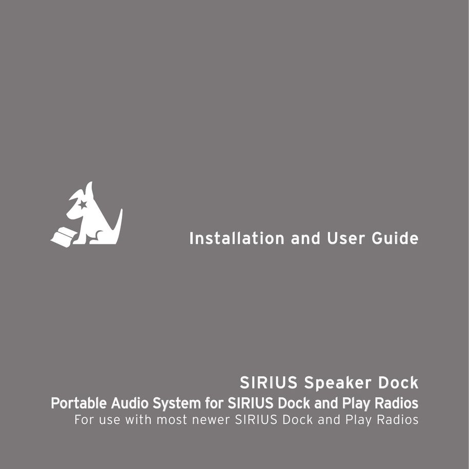 Sirius Satellite Radio SUBX2082808a MP3 Docking Station User Manual