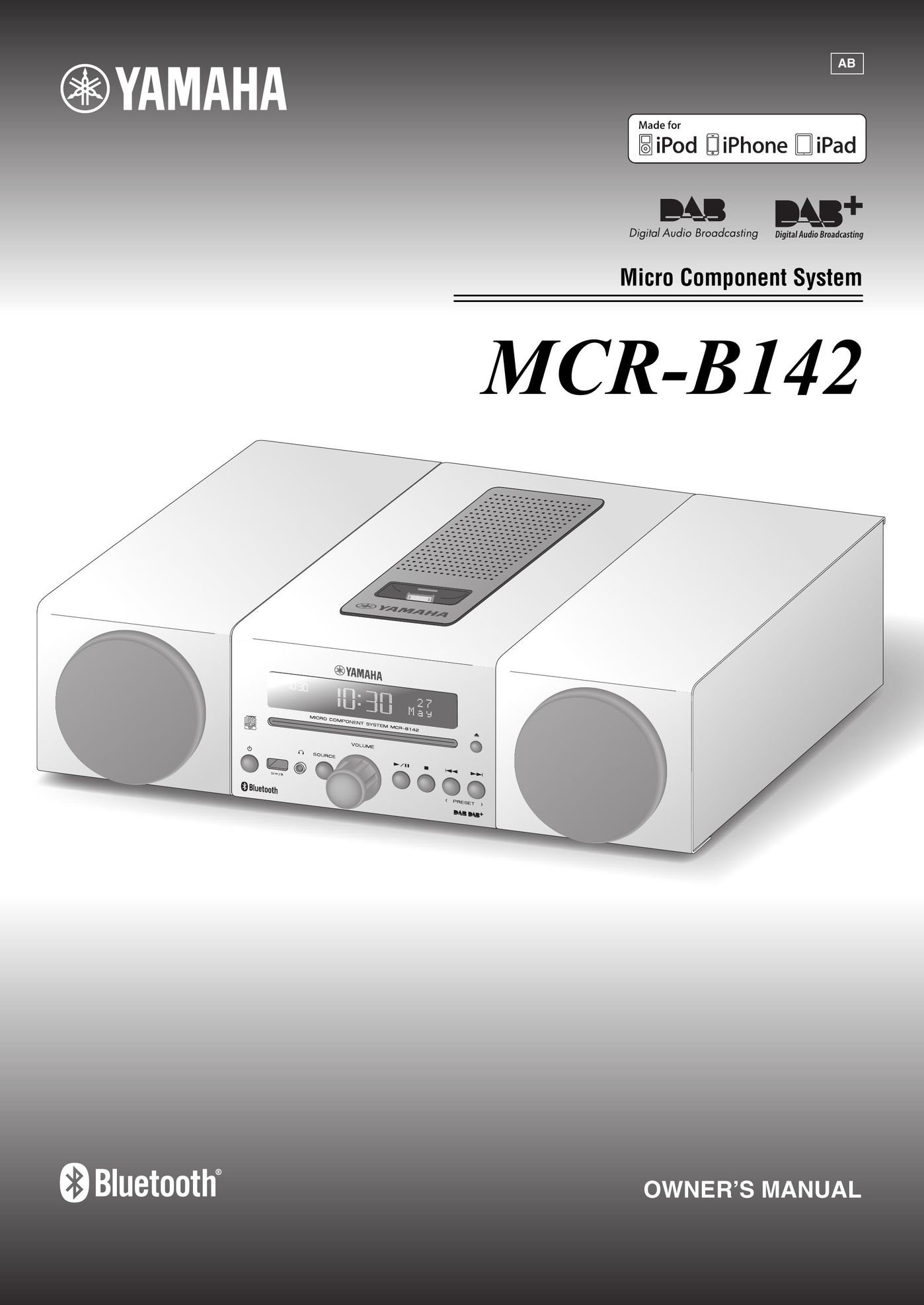 Yamaha MCR-B142RE Red MP3 Docking Station User Manual