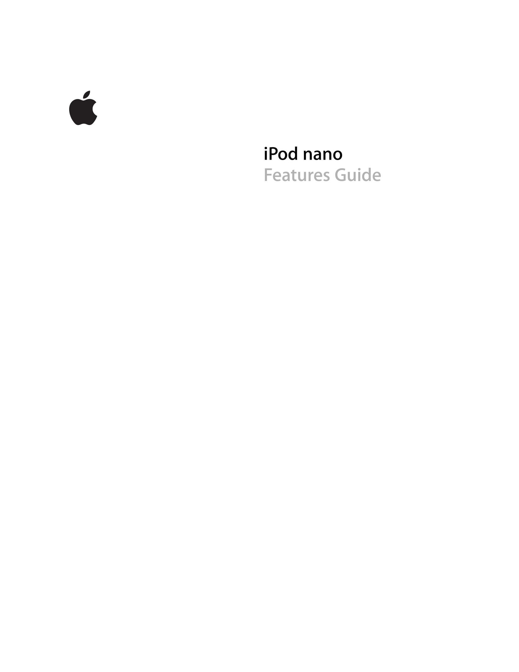 Apple iPod nano MP3 Player User Manual
