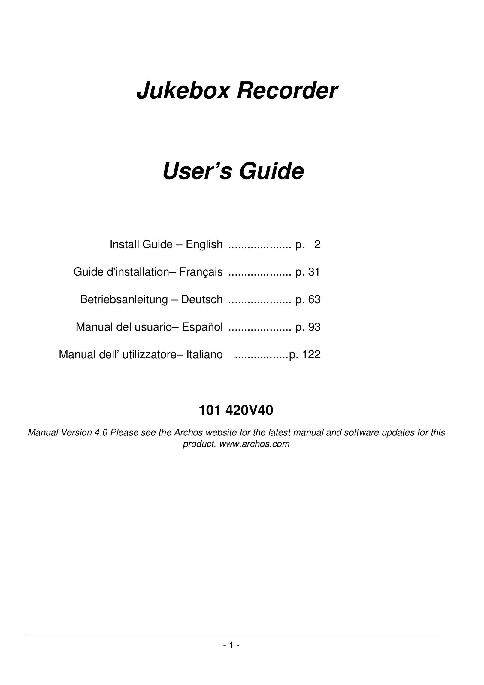 Archos 101 420V40 MP3 Player User Manual