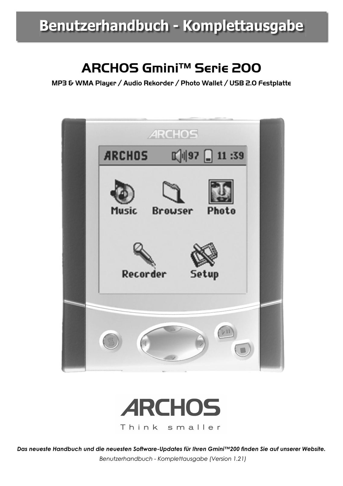 Archos 220 MP3 Player User Manual