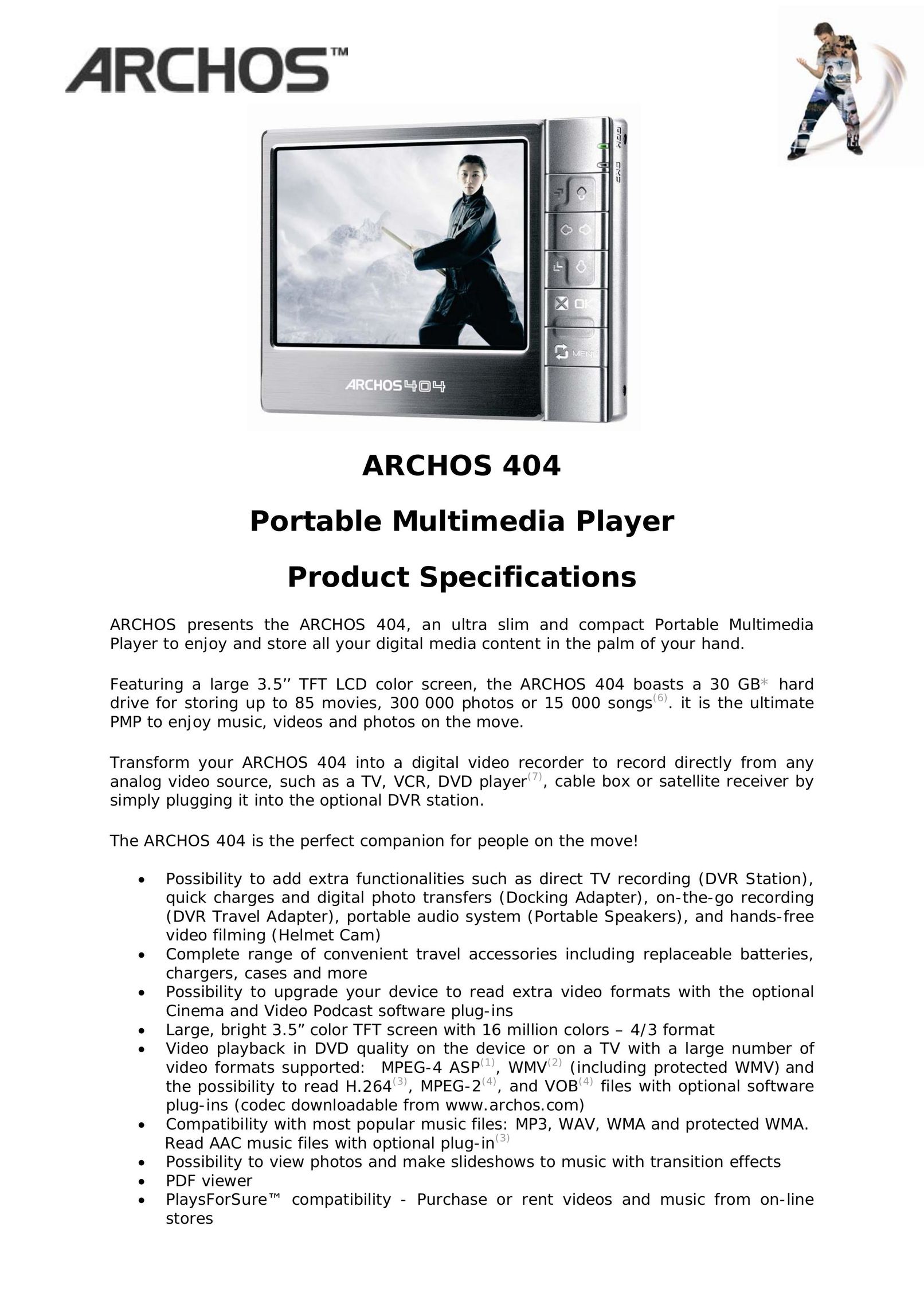 Archos 404 MP3 Player User Manual
