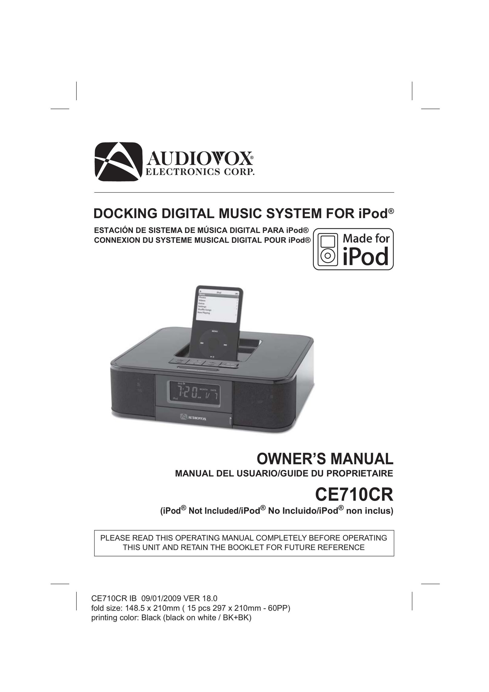 Audiovox CE710CR MP3 Player User Manual