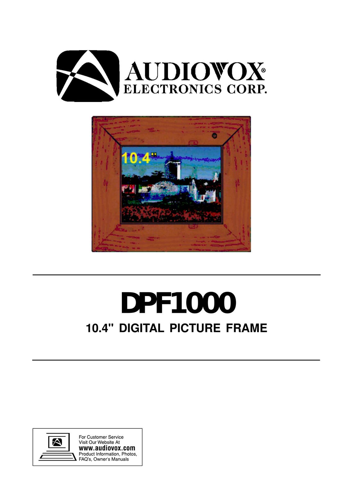 Audiovox DPF1000 MP3 Player User Manual