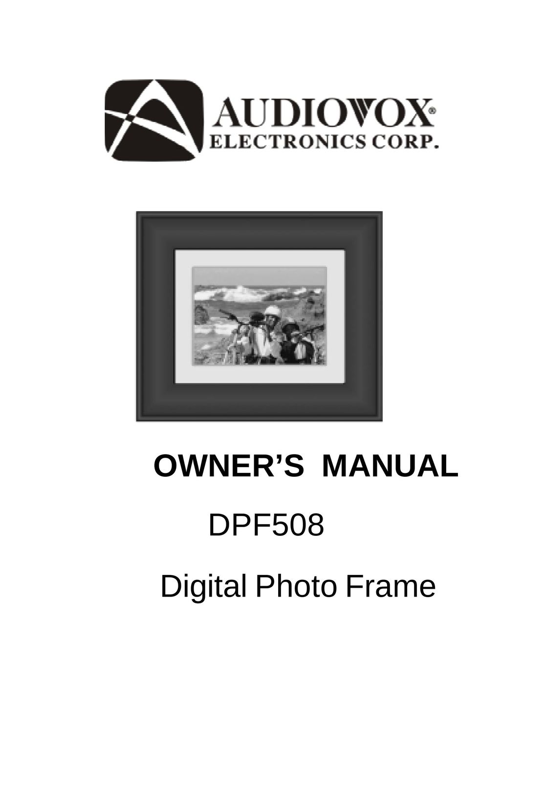Audiovox DPF508 MP3 Player User Manual