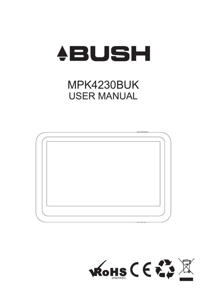 Bush MPK4230BUK MP3 Player User Manual