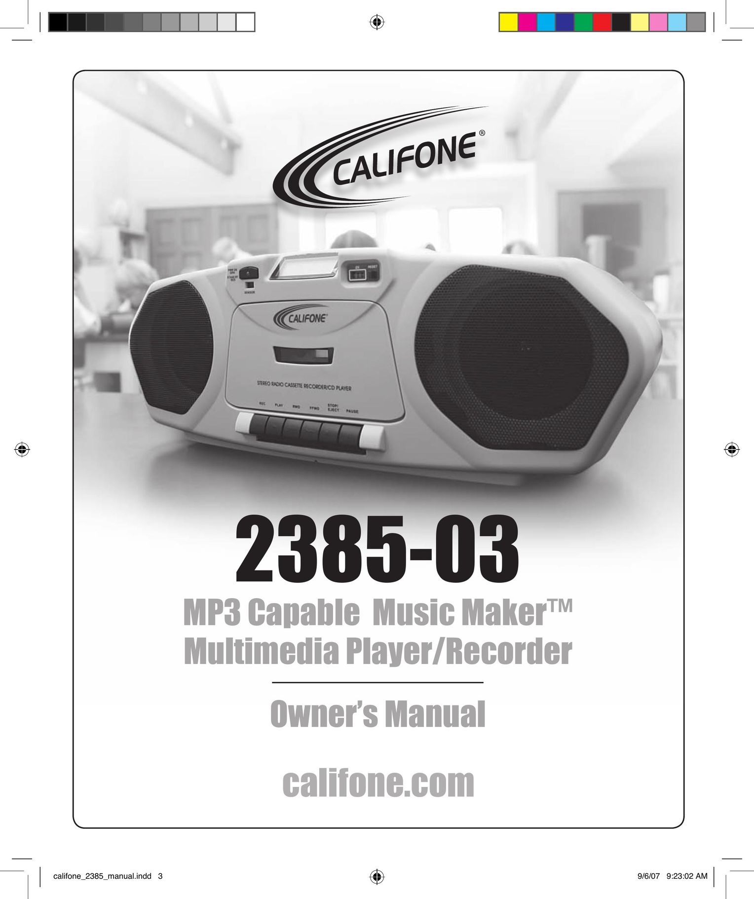 Califone 2385-03 MP3 Player User Manual