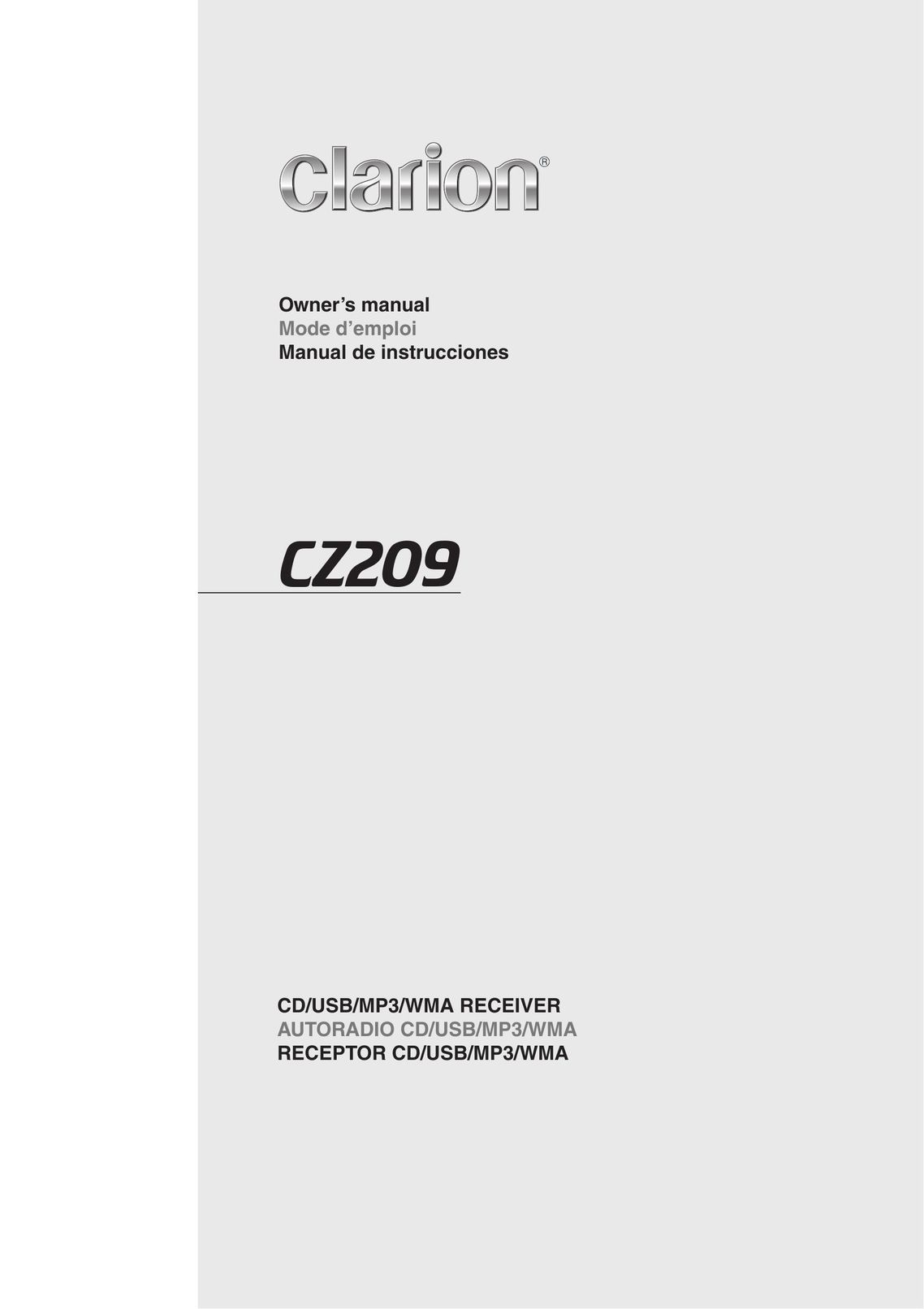 Clarion CZ209 MP3 Player User Manual