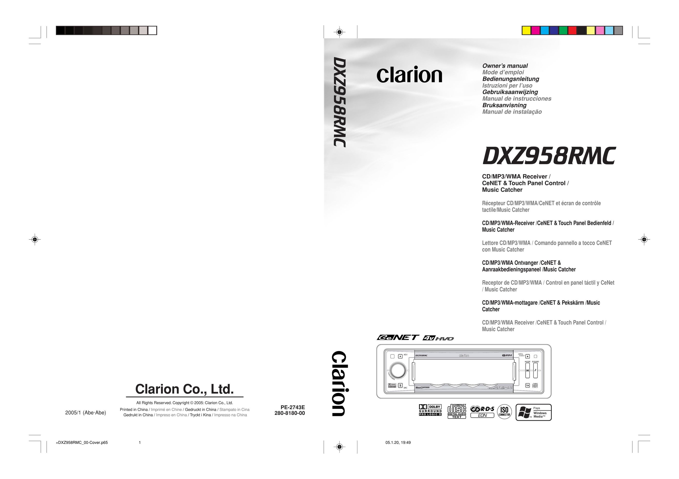 Clarion DXZ958RMC MP3 Player User Manual