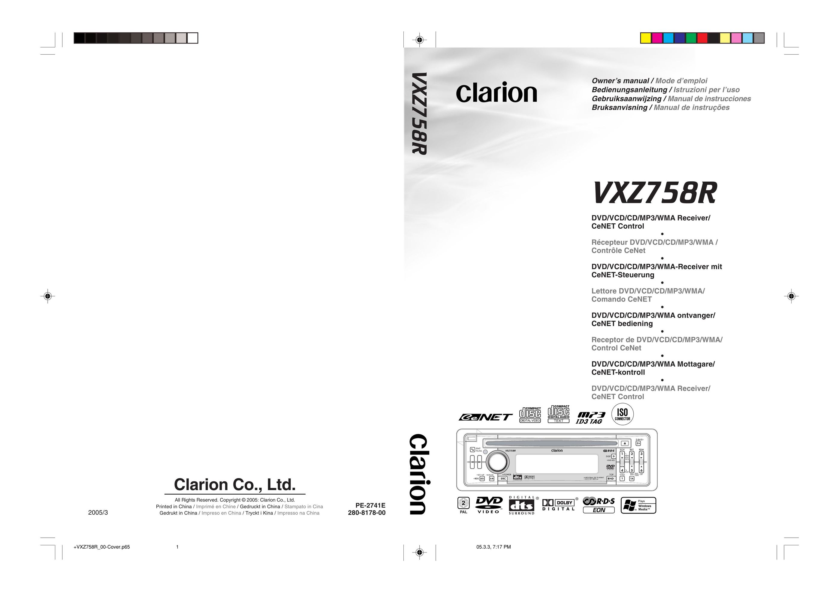 Clarion VXZ758R MP3 Player User Manual