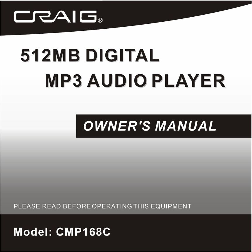 Craig CMP168C MP3 Player User Manual