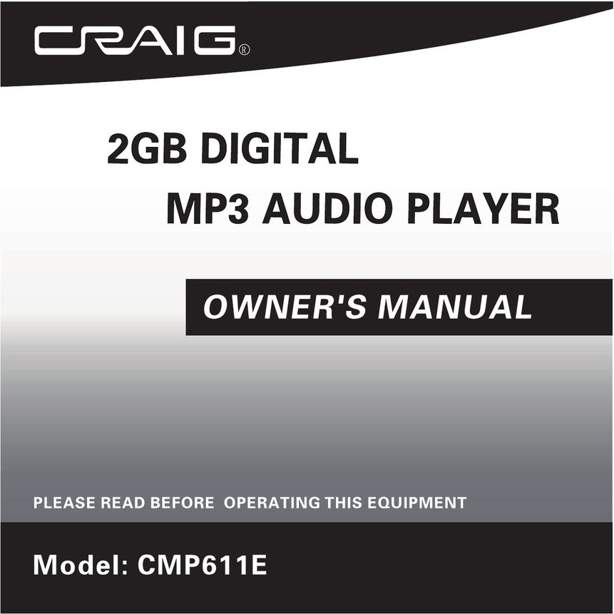 Craig CMP611E MP3 Player User Manual