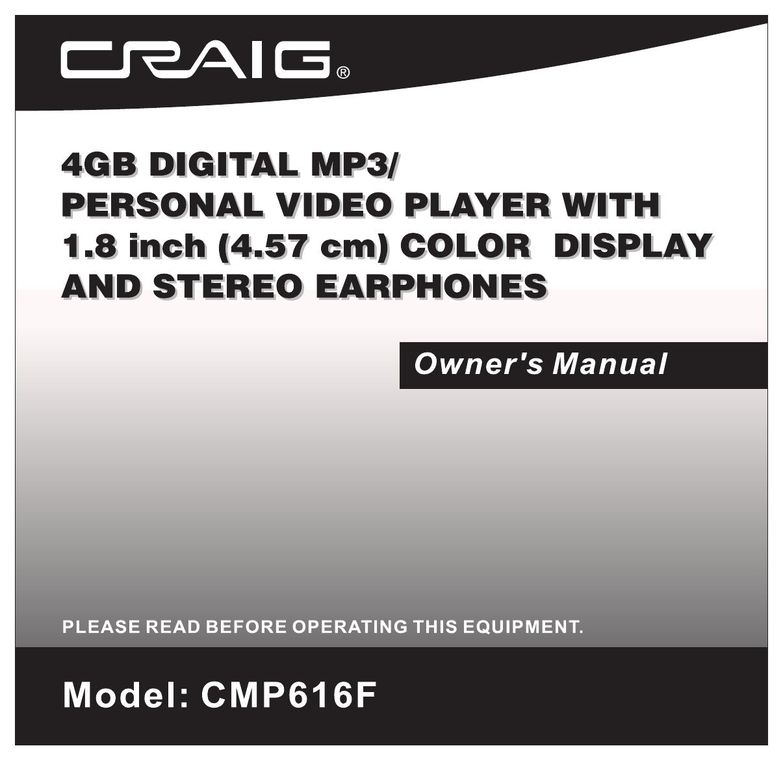 Craig CMP616F MP3 Player User Manual