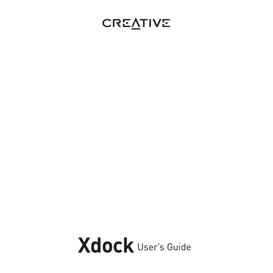 Creative Xdock MP3 Player User Manual
